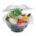 Bols &agrave; salades ronds PET avec couvercles attenants Carton 6 sachets