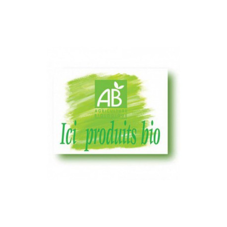 Pancarte 20x15cm Ici Produits Bio + fil nylon